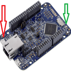 Positie SDA USB connector en reset knop